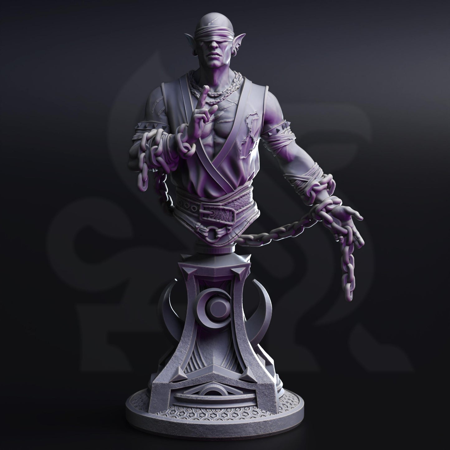 Uxas the Reborn - Drow Lunar Monk (Bust) | DM Stash | Drow From Beyond