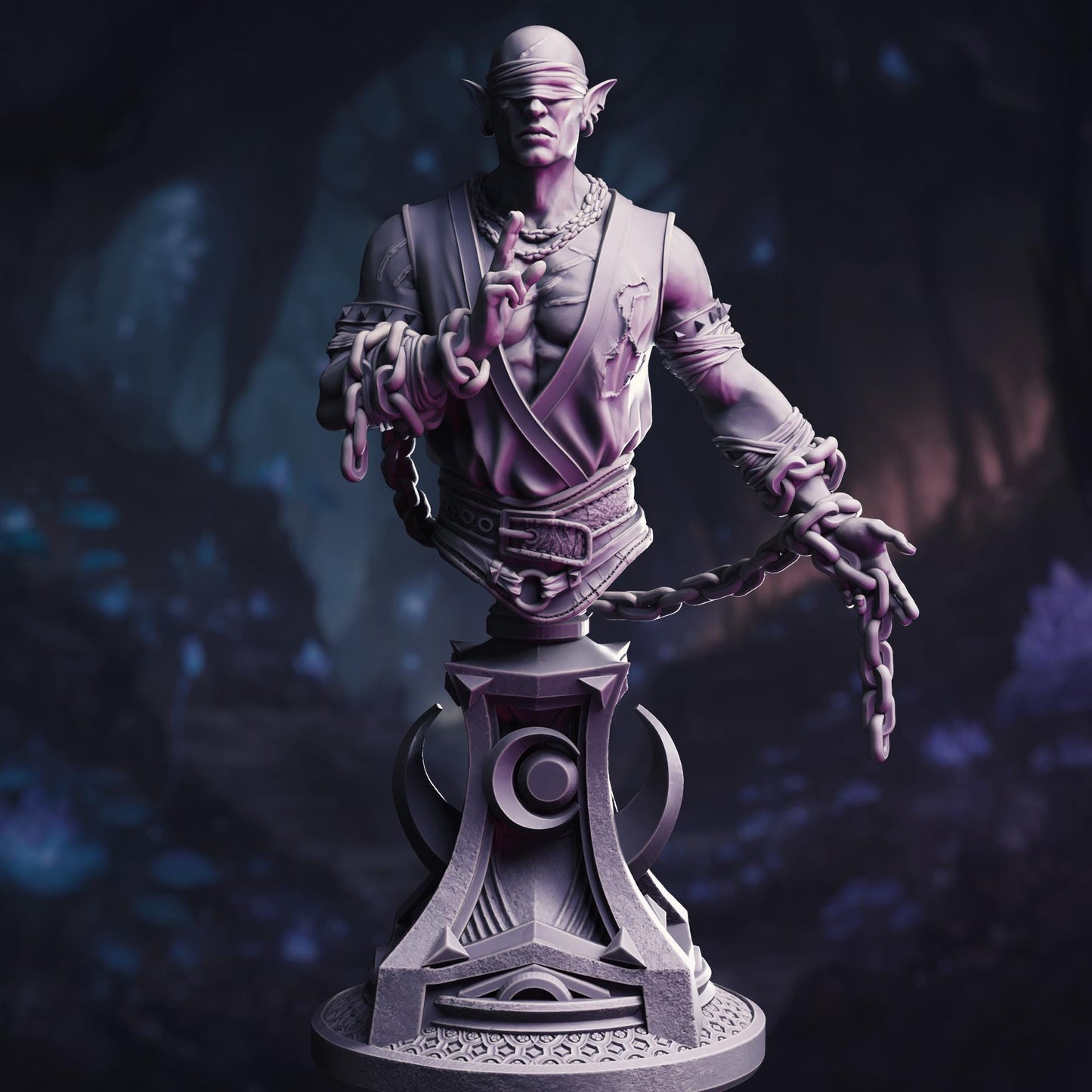 Uxas the Reborn - Drow Lunar Monk (Bust)  | DM Stash | Drow From Beyond