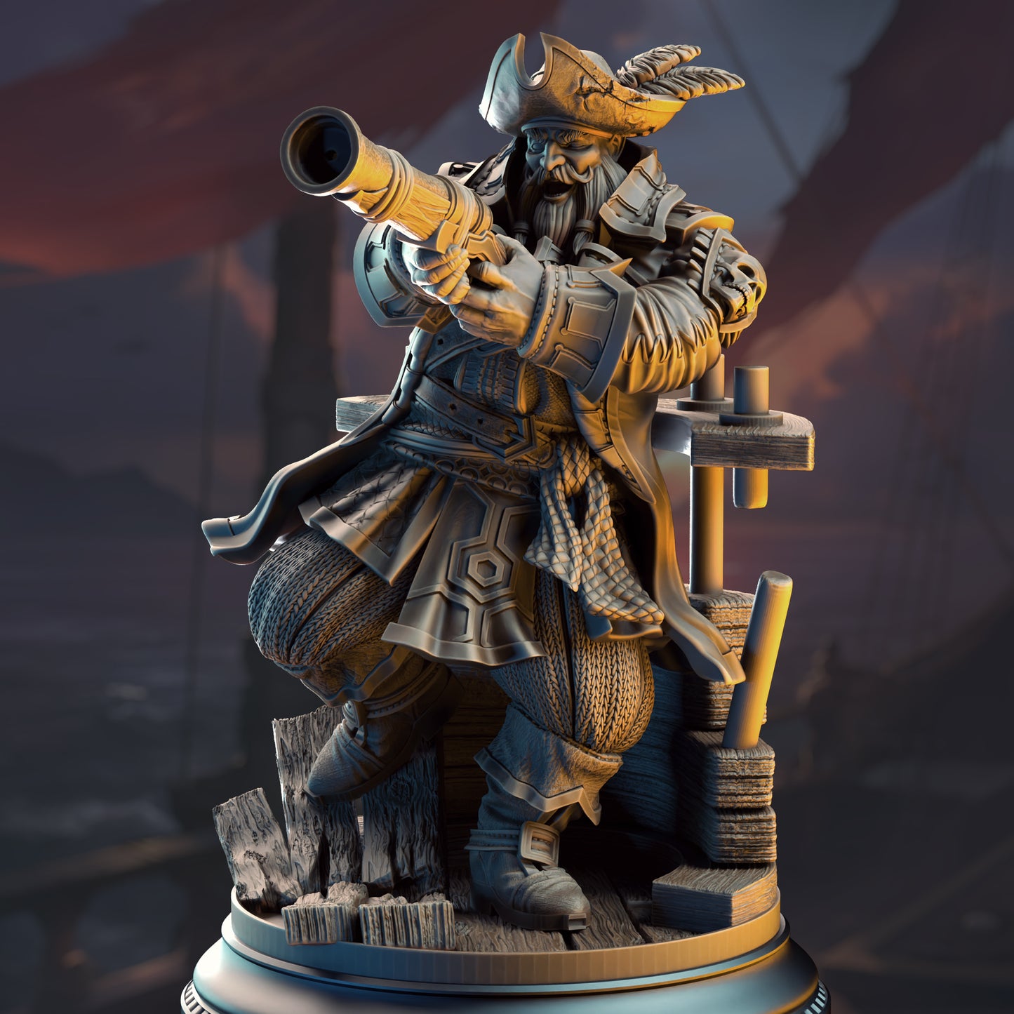Baradin Blackbeard - Captain of the Gilded Seahorse | DM Stash | Blood on the Sails