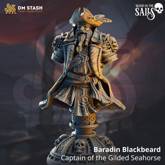 Baradin Blackbeard - Captain (Bust) | DM Stash | Blood on the Sails