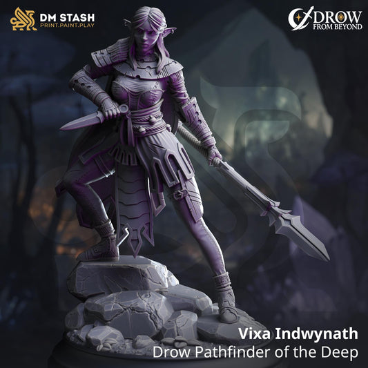 Vixa Indwynath - Drow Pathfinder of the Deep | DM Stash | Drow From Beyond